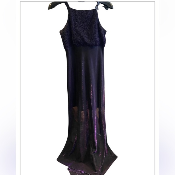 BETSEY AND ADAM METALLIC PURPLE GOWN SIZE 10 - Picture 1 of 10